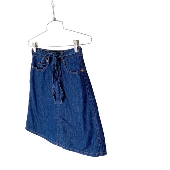 Club Monaco Denim Wrap Skirt with Pockets Size 4 - Picture 2 of 7